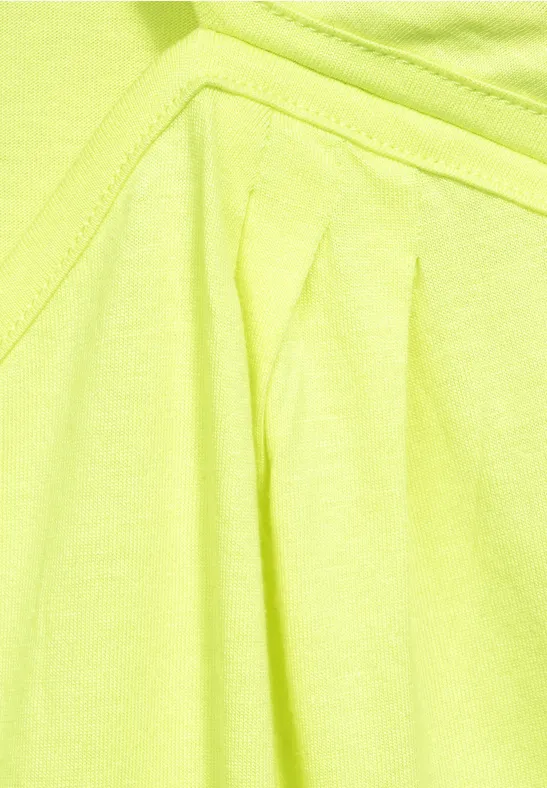 T-Shirt in Unifarbe soft lemon yellow