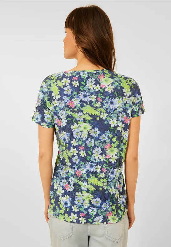 T-Shirt in Crash Optik deep blue