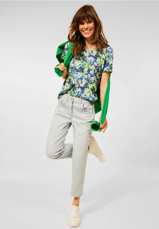 T-Shirt in Crash Optik deep blue