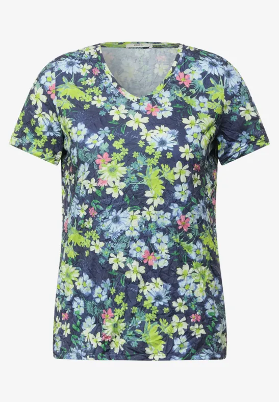 T-Shirt in Crash Optik deep blue