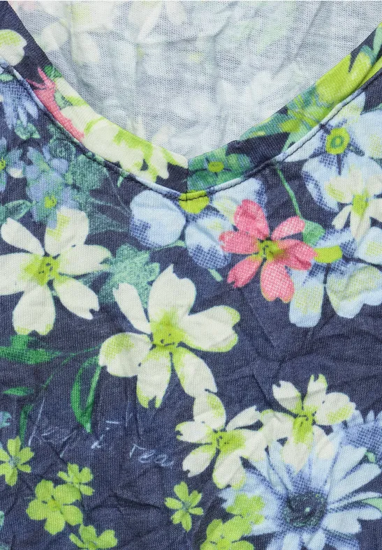 T-Shirt in Crash Optik deep blue