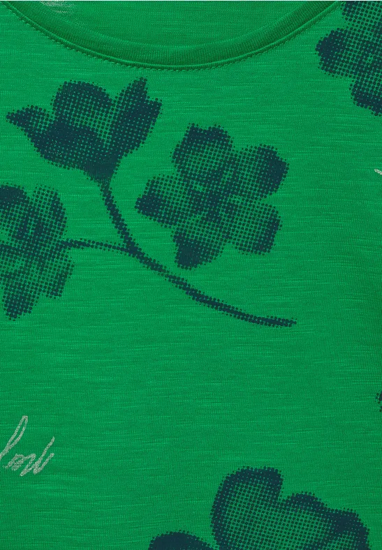 T-shirt met bloemenprint cheeky green