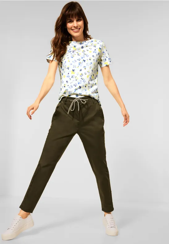 T-shirt met bloemenprint vanilla white