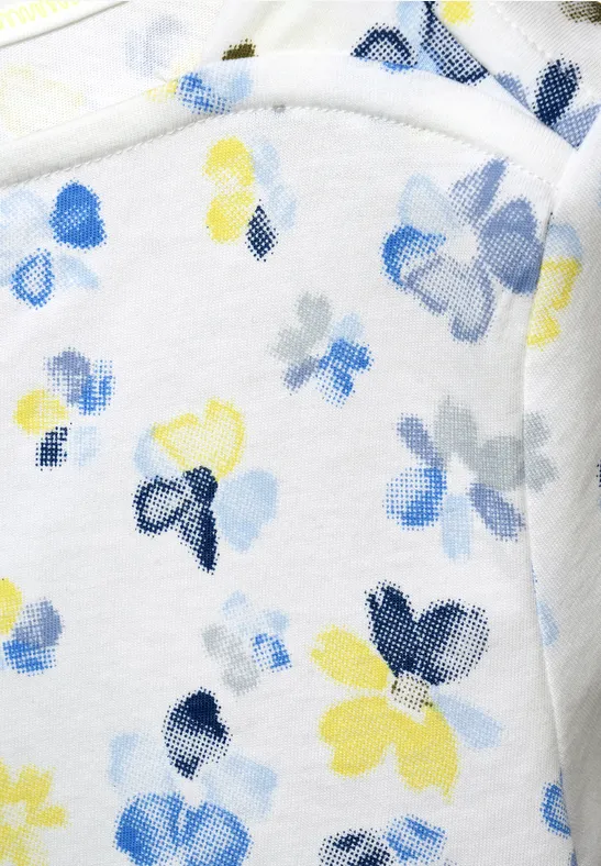 T-shirt met bloemenprint vanilla white