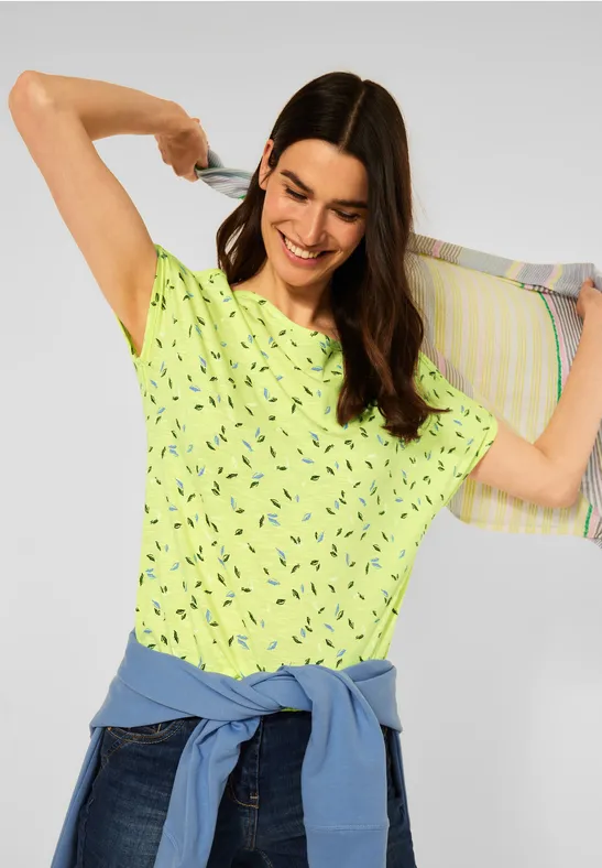 T-shirt à imprimé minimaliste soft lemon yellow