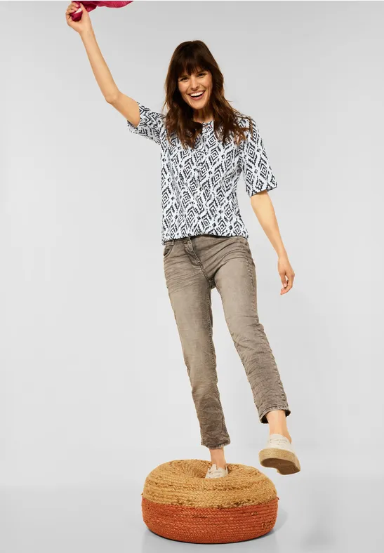 Tunikashirt mit Print vanilla white