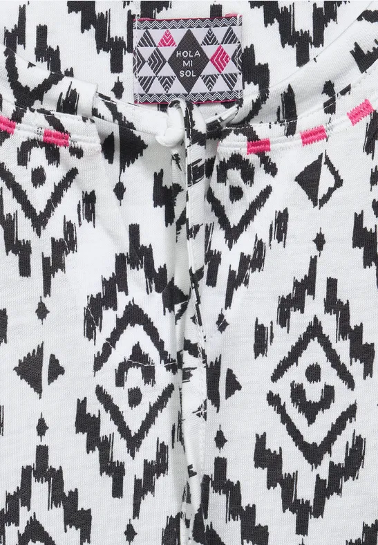 Tunikashirt mit Print vanilla white