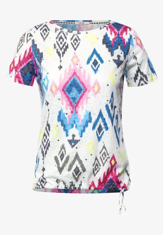 T-shirt aspect dévoré burn out vanilla white
