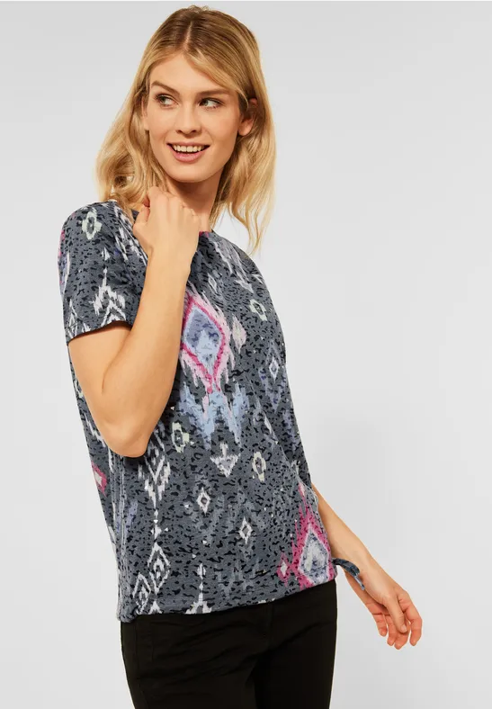 T-shirt aspect dévoré burn out carbon grey