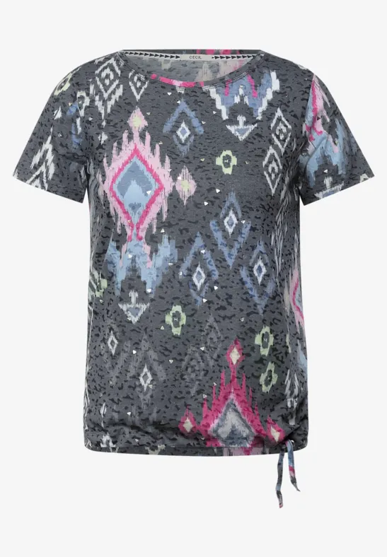 T-shirt aspect dévoré burn out carbon grey