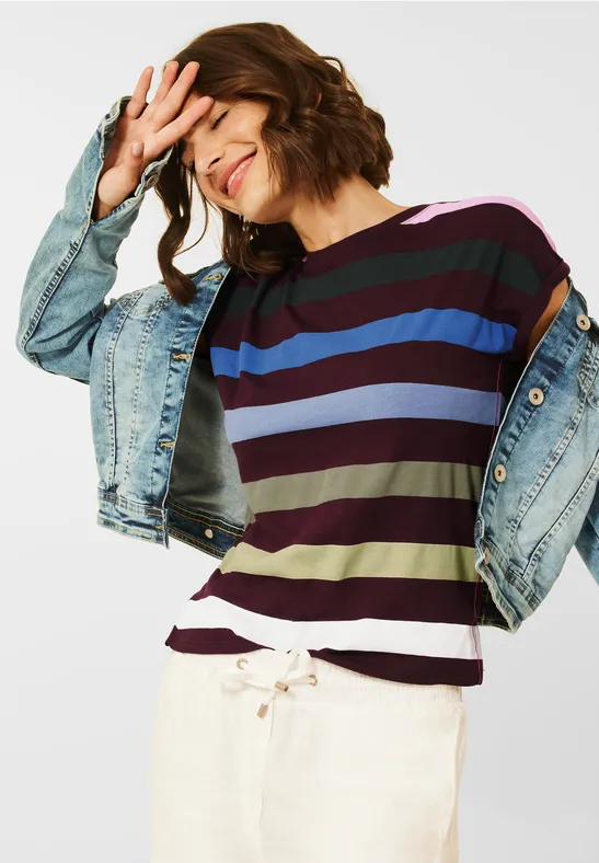 Multicolour T-shirt berry juice red