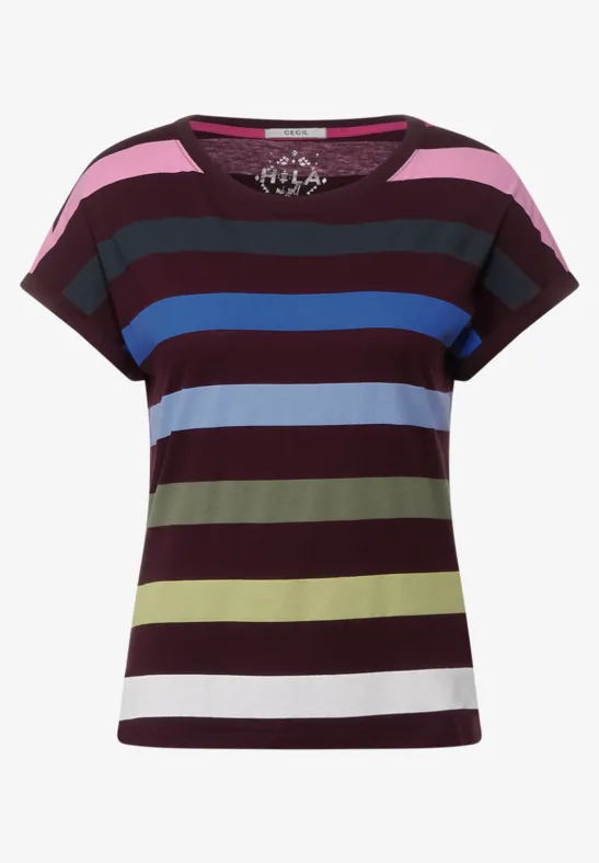 Multicolour T-shirt berry juice red