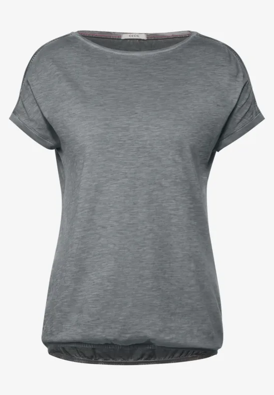 T-shirt met knoopdetails carbon grey