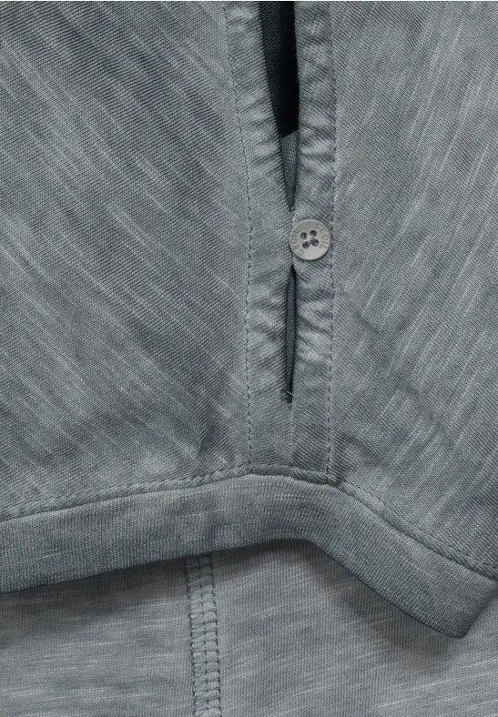 T-shirt met knoopdetails carbon grey