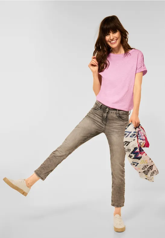 T-shirt met knoopdetails light pink