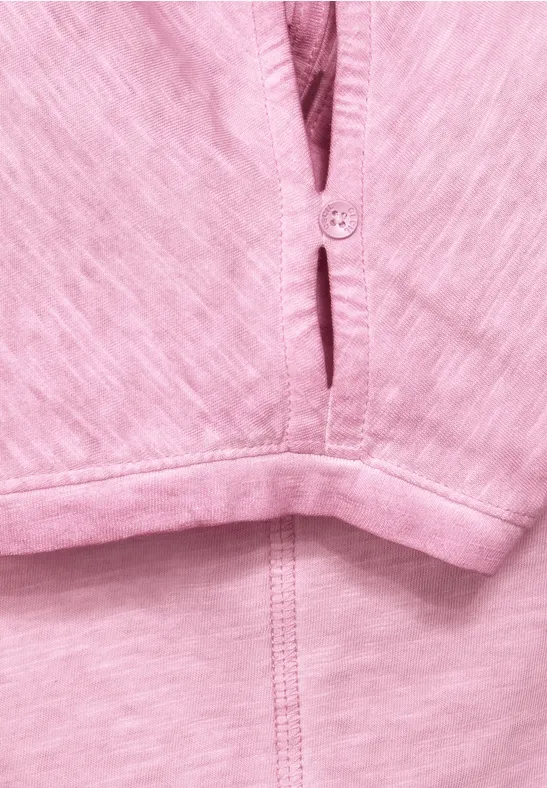 T-shirt met knoopdetails light pink
