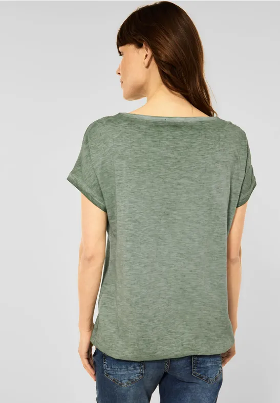 T-shirt met knoopdetails desert olive green
