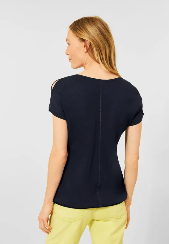 T-Shirt mit Schulterschlitz deep blue