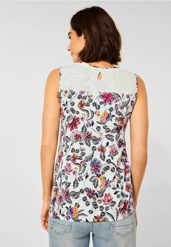 Top met bloemenprint vanilla white