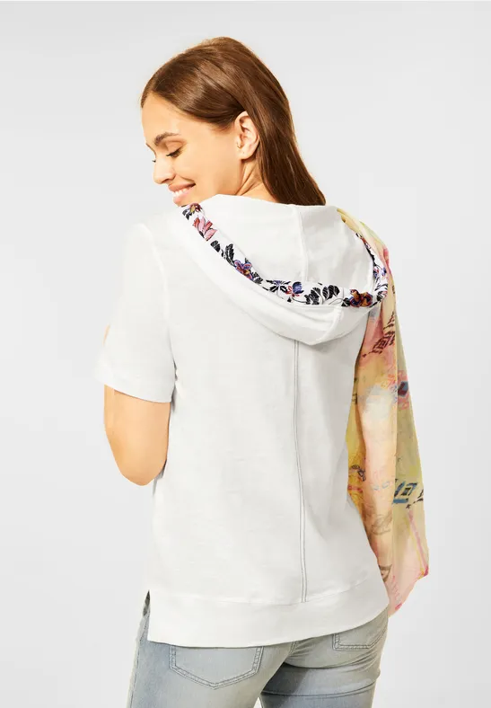 T-Shirt mit Kapuze vanilla white