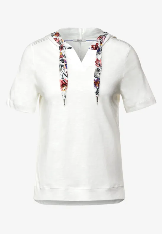 T-Shirt mit Kapuze vanilla white