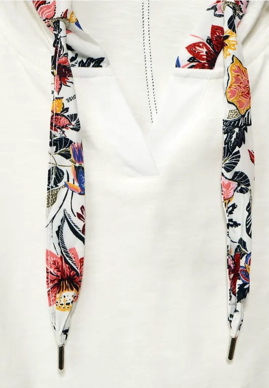 T-Shirt mit Kapuze vanilla white