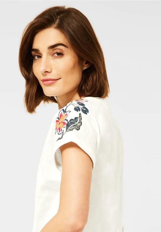 T-Shirt mit Print vanilla white