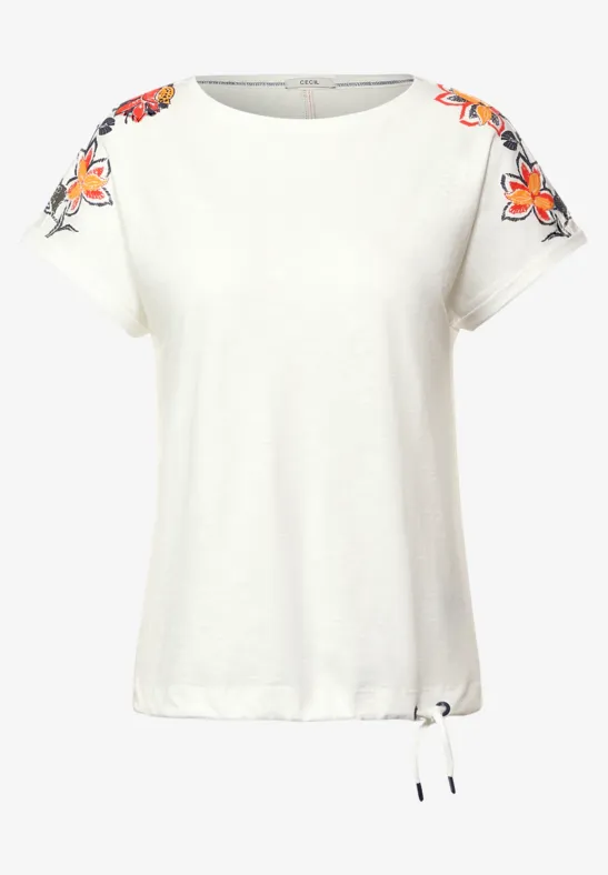 T-Shirt mit Print vanilla white