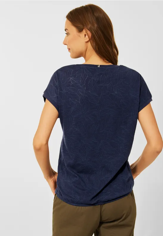 T-Shirt in Burnout Optik burn out deep blue