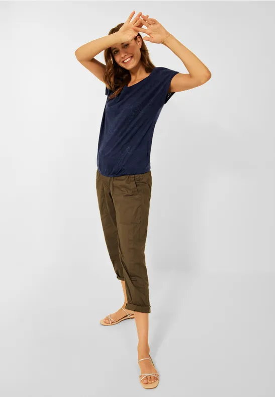 T-Shirt in Burnout Optik burn out deep blue