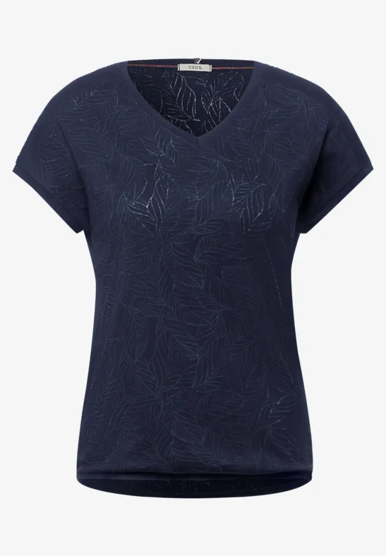 T-Shirt in Burnout Optik burn out deep blue