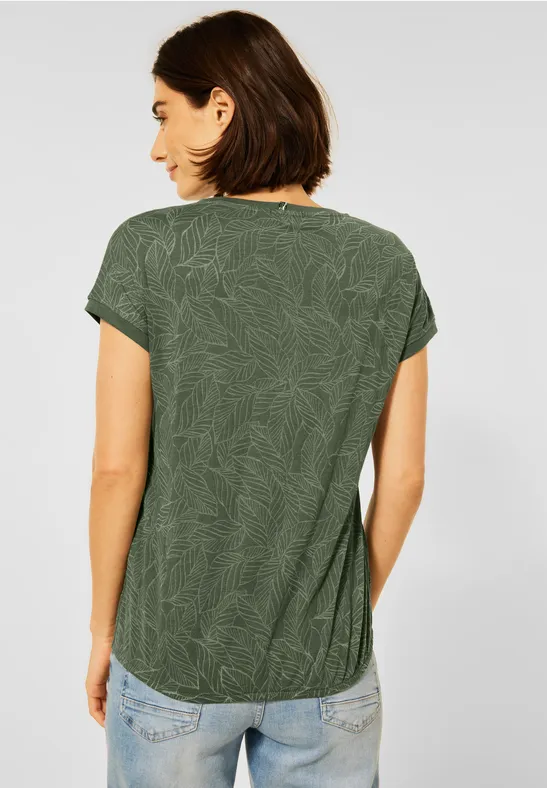 T-shirt in burnout-look burn out desert olive green