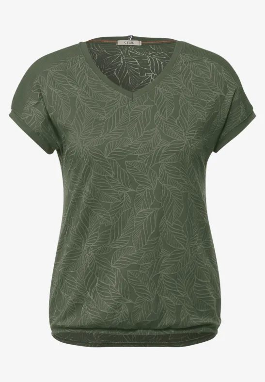 T-shirt in burnout-look burn out desert olive green