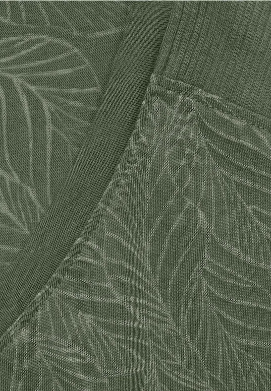 T-shirt in burnout-look burn out desert olive green