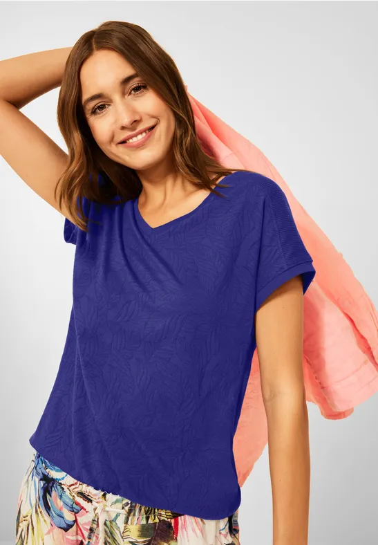 T-shirt aspect burn-out burn out intense blue