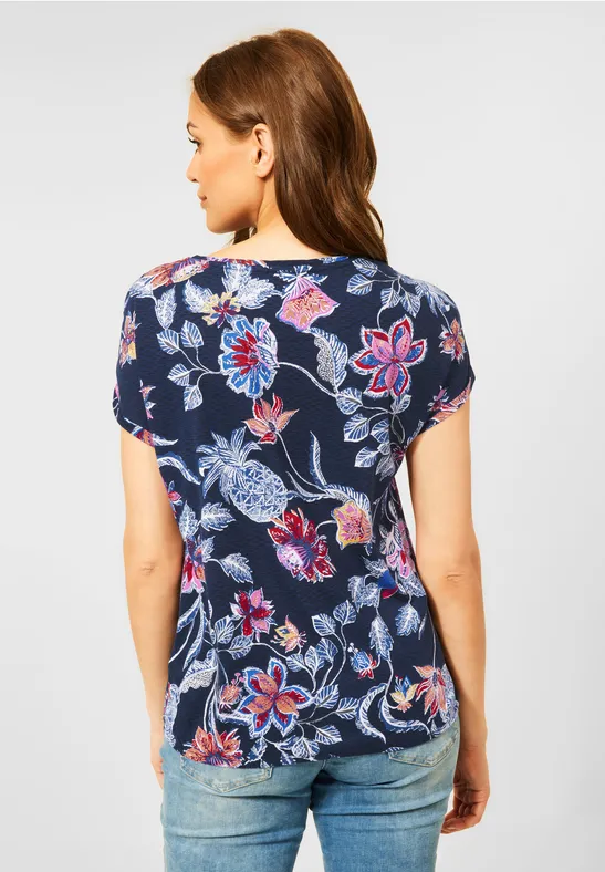 T-shirt avec bouton décoratif deep blue