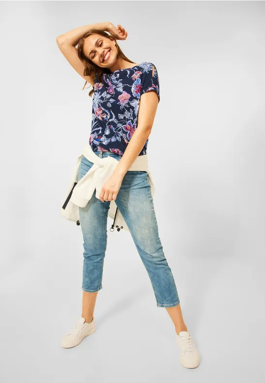 T-shirt avec bouton décoratif deep blue