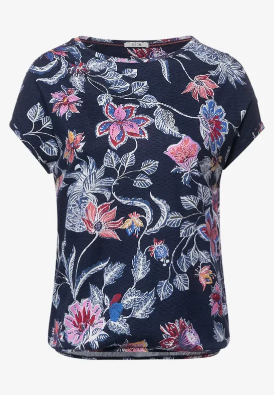 T-shirt avec bouton décoratif deep blue