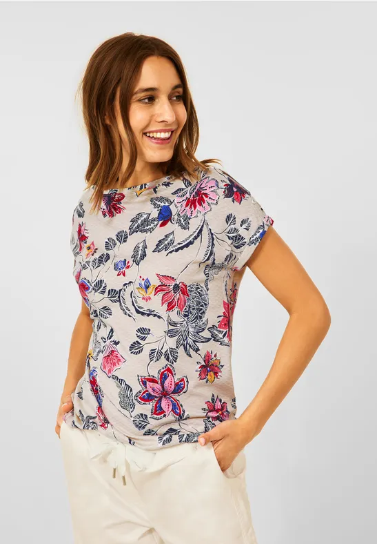 T-Shirt mit Knopfdetail vanilla white
