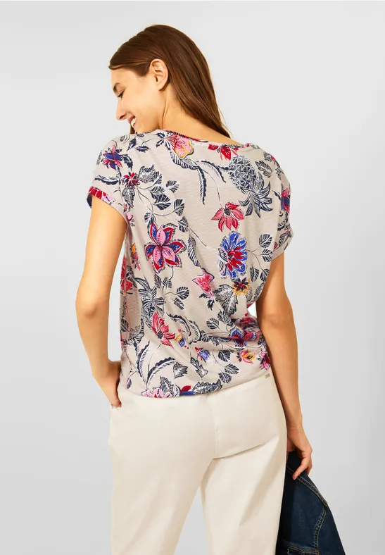 T-Shirt mit Knopfdetail vanilla white