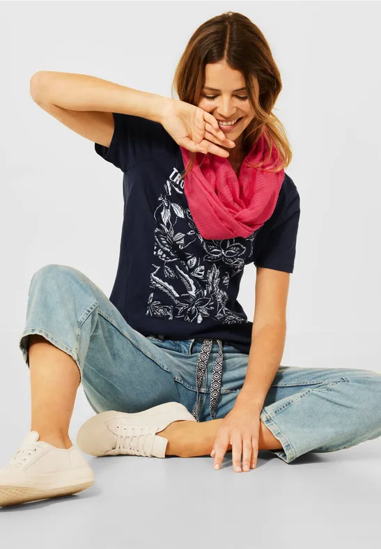 T-shirt met fotoprint deep blue
