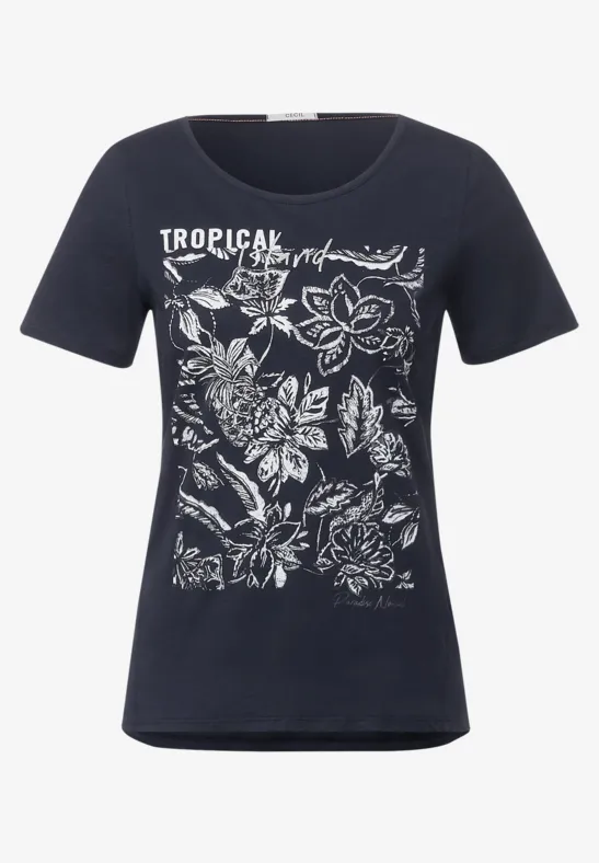 T-shirt met fotoprint deep blue
