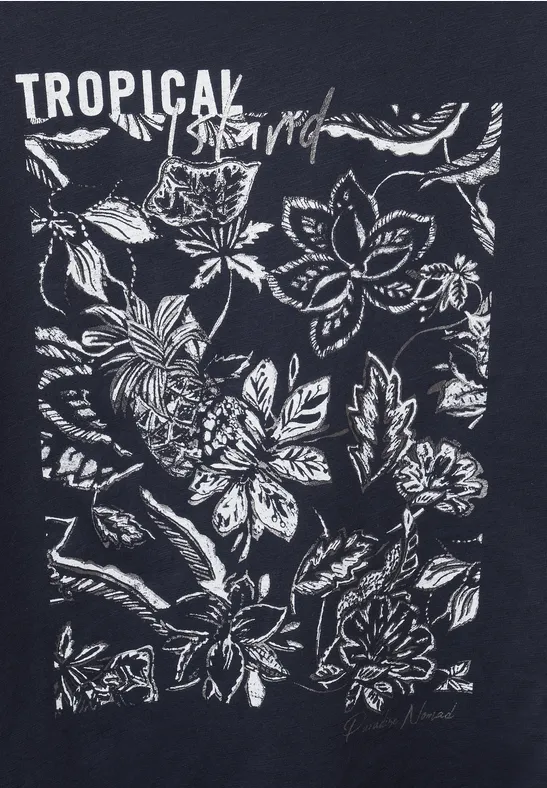 T-shirt met fotoprint deep blue