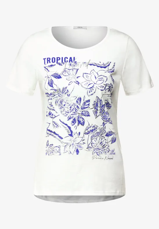 T-shirt met fotoprint vanilla white