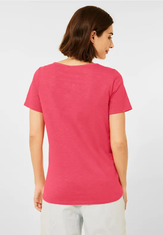 T-shirt met fotoprint sunset coral