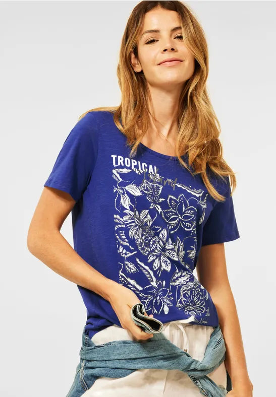 T-shirt met fotoprint intense blue