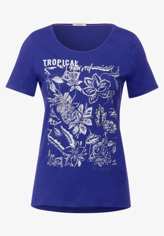 T-shirt met fotoprint intense blue