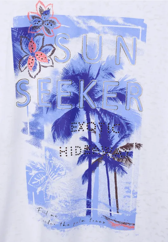 T-Shirt mit Fotoprint White