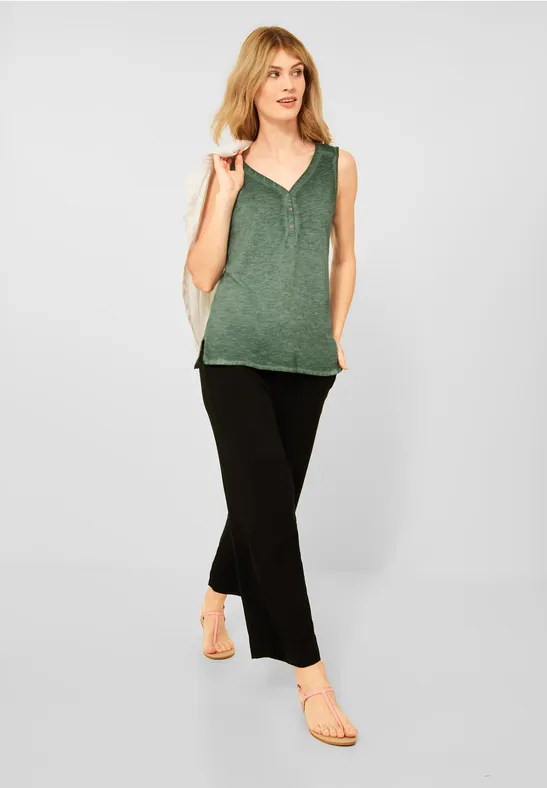 Top in Unifarbe desert olive green