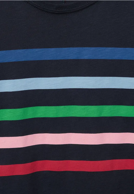 T-shirt met gestreept patroon deep blue